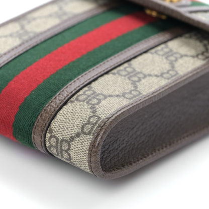 Gucci X BALENCIAGA BB Supreme Monogram Web Ophidia Phone Crossbody Bag Beige New Acero 8 of 8