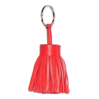 Hermes Lambskin Carmen Tassel Key Holder Rouge Indienne 2 of 4