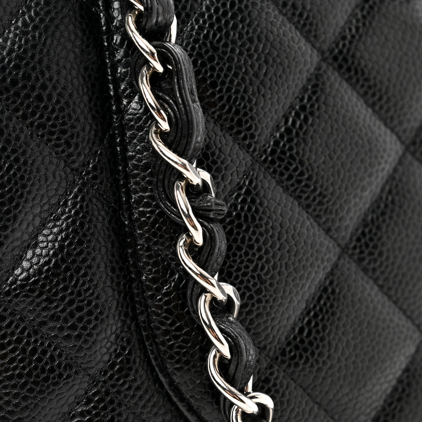 Caviar Quilted Jumbo Double Flap Black
