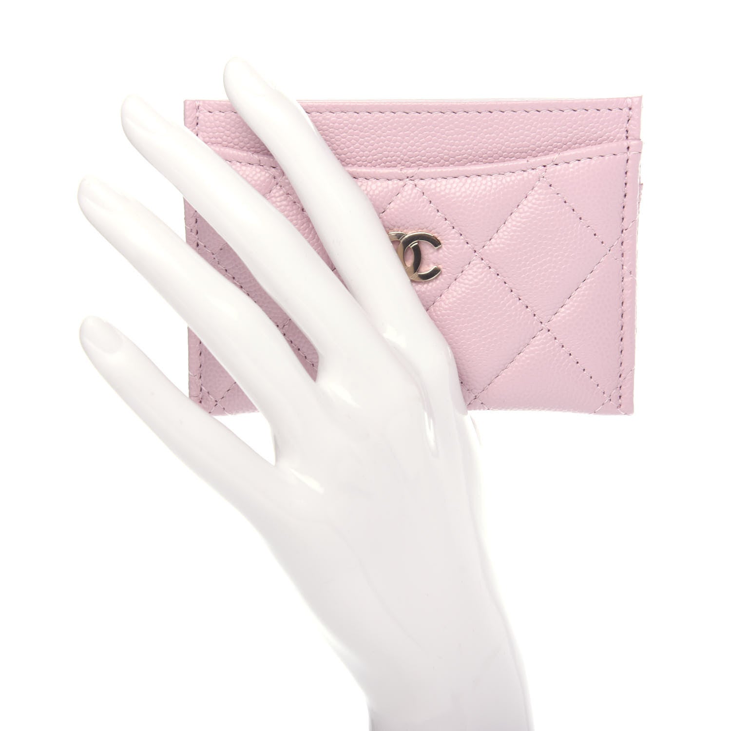 Chanel Caviar Quilted Card Holder Light Pink 2 of 9