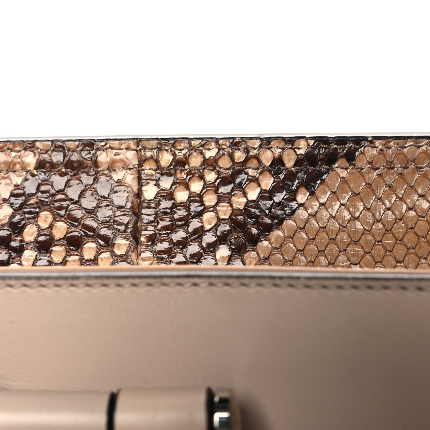 Gucci Calfskin Snakeksin Lady Bamboo Top Handle Bag Nude 13 of 13