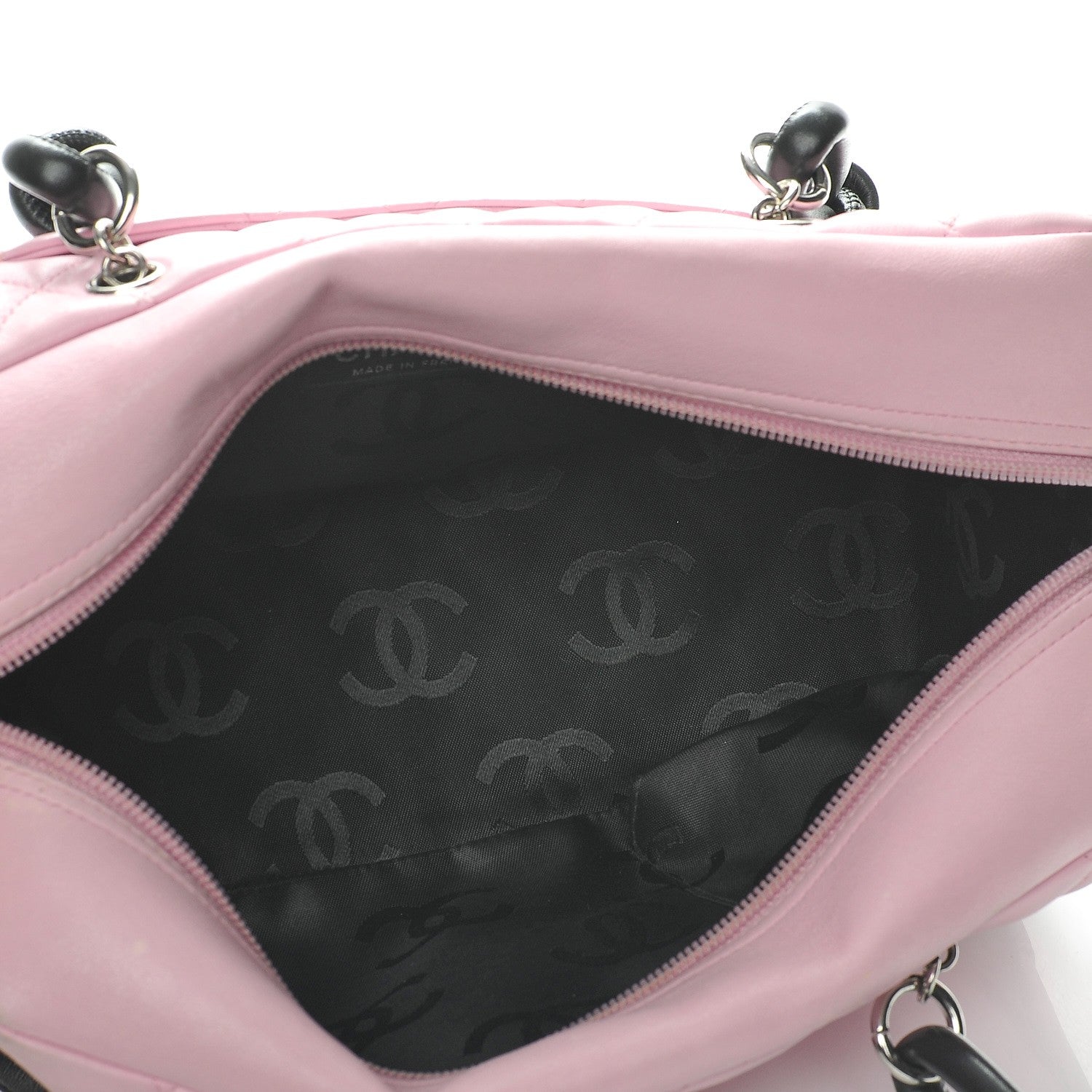 Chanel Calfskin Quilted Large Cambon Bowler Pink Black 5 of 16