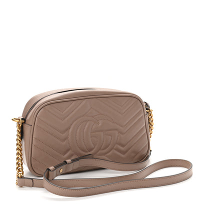 Gucci Calfskin Matelasse Small GG Marmont Chain Shoulder Bag Porcelain Rose 3 of 10