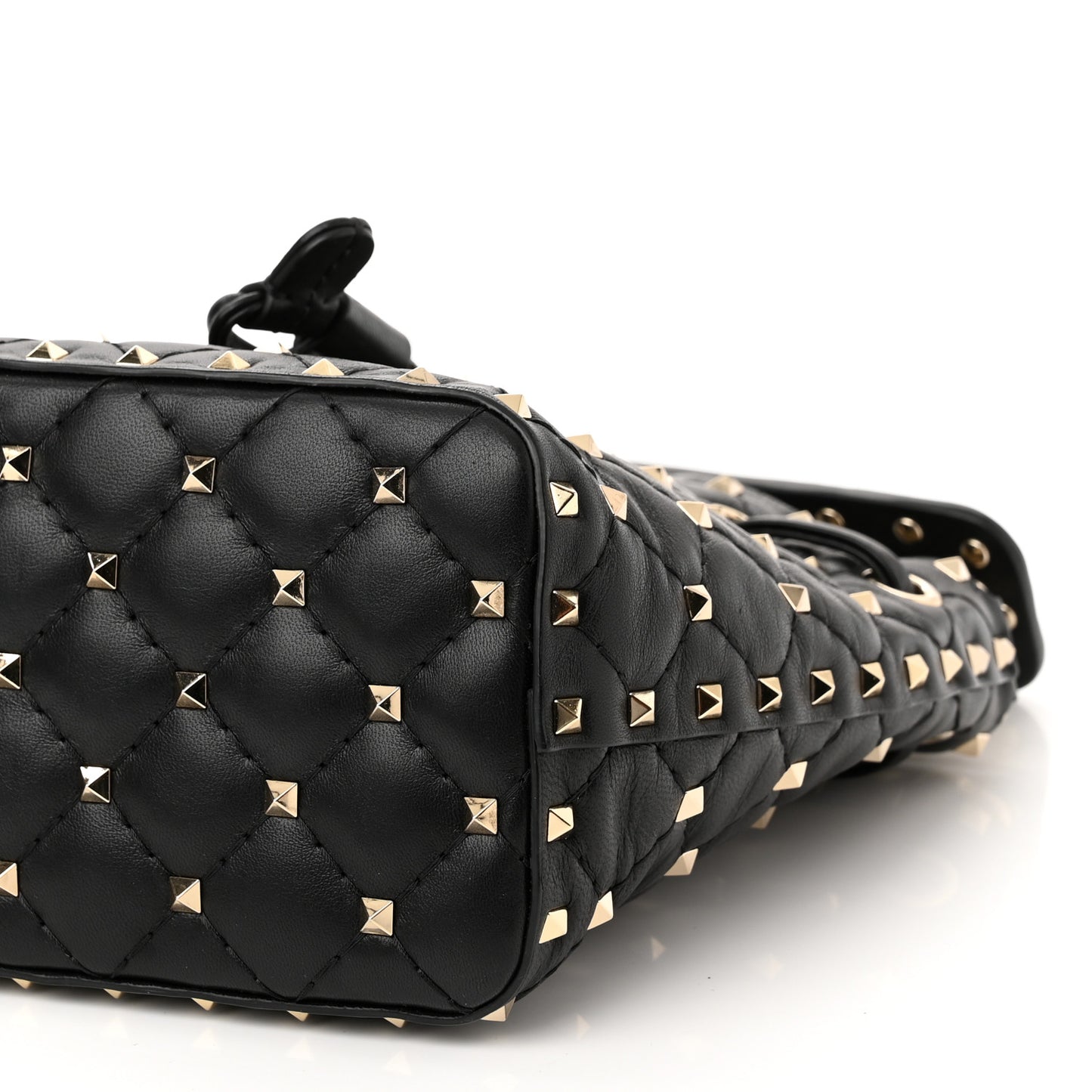 Nappa Mini Rockstud Spike Bucket Bag Black