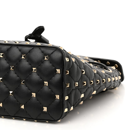 Valentino Garavani Nappa Mini Rockstud Spike Bucket Bag Black 9 of 11