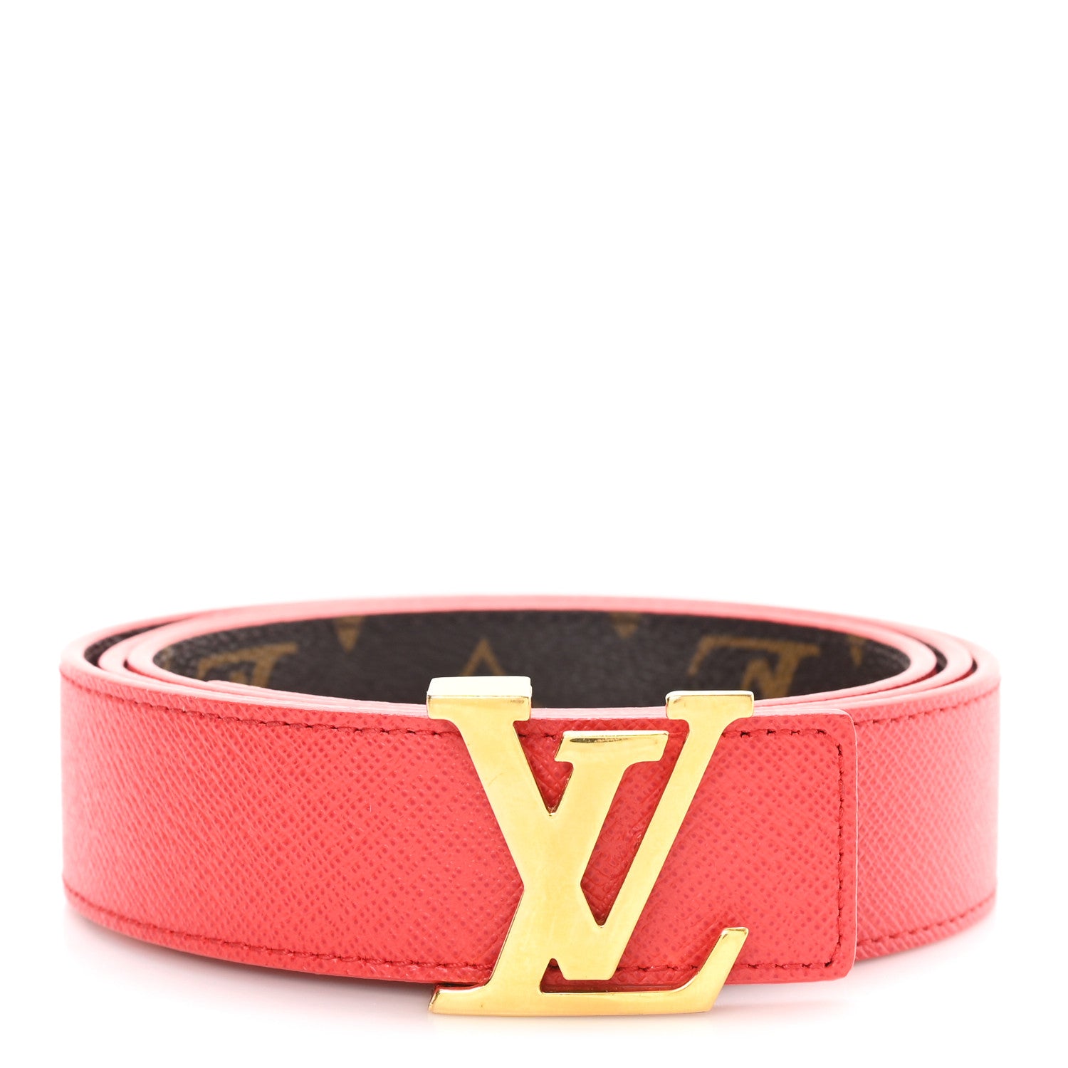 Louis Vuitton Monogram 30mm LV Initiales Reversible Belt 90 36 Coquelicot 1 of 5