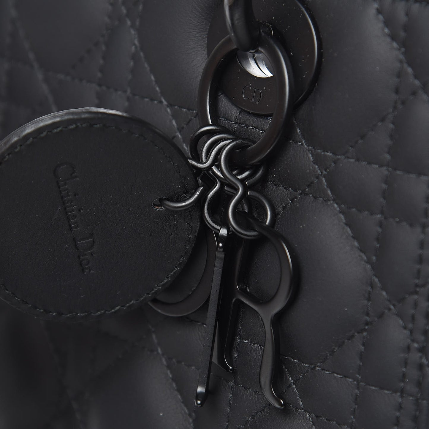 Ultra Matte Calfskin Cannage Medium Lady Dior Black