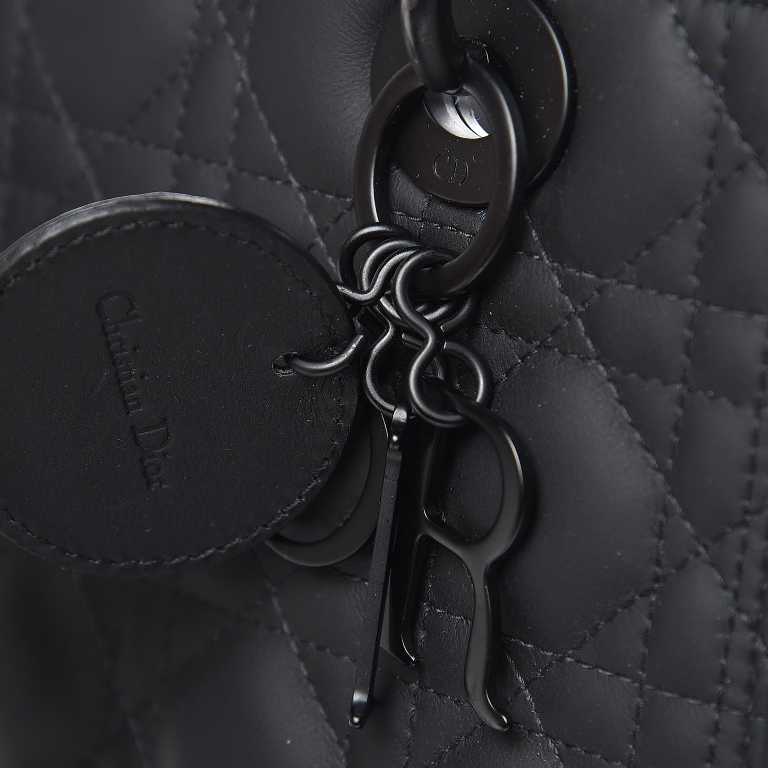 Christian Dior Ultra Matte Calfskin Cannage Medium Lady Dior Black 10 of 12
