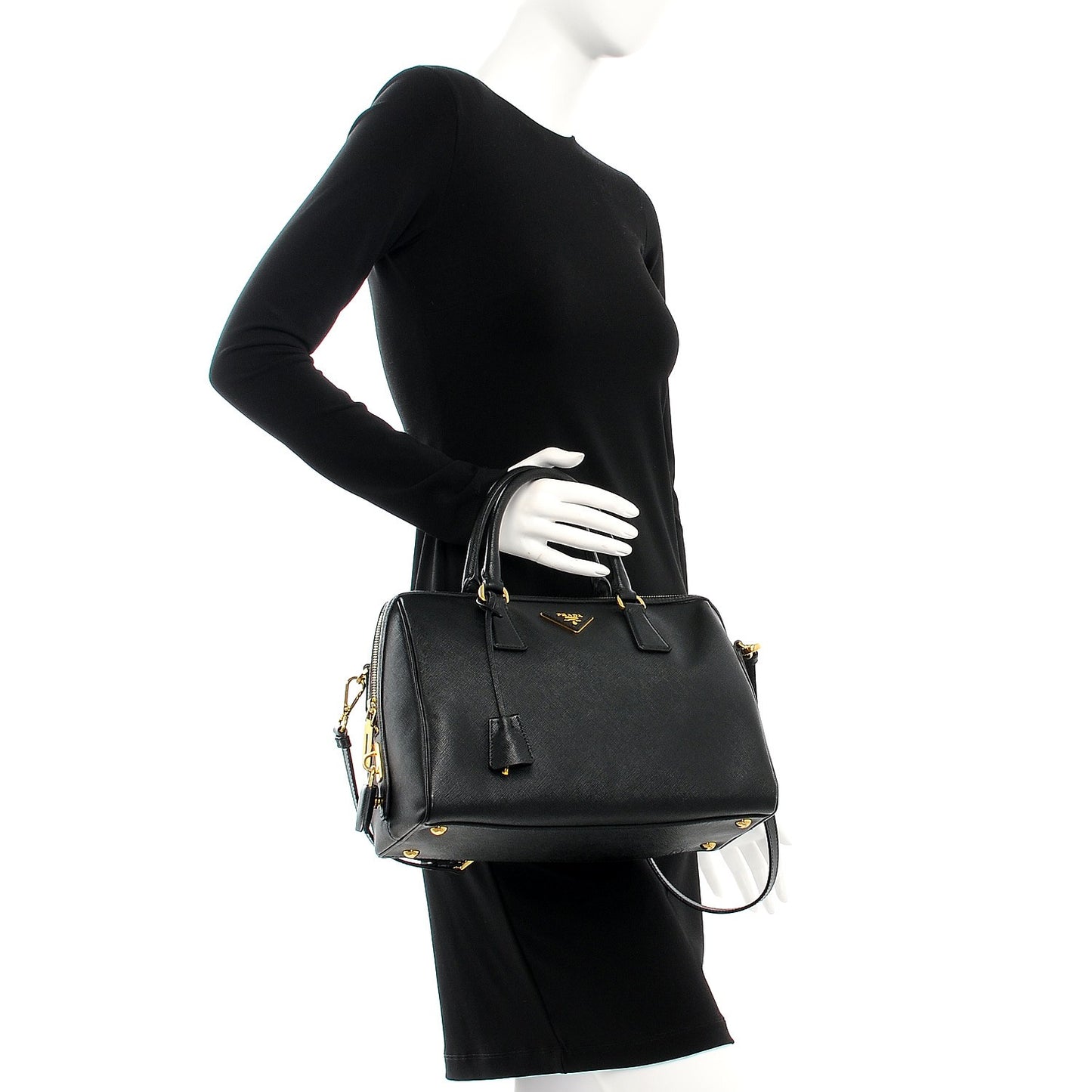 Saffiano Lux Bowler Black
