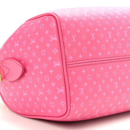 Louis Vuitton Calfskin Nanogram Embossed Speedy Bandouliere 20 Rose 7 of 8