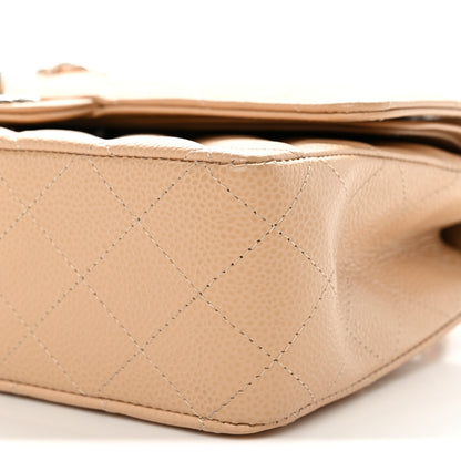 Chanel Caviar Quilted Medium Double Flap Beige 10 of 12