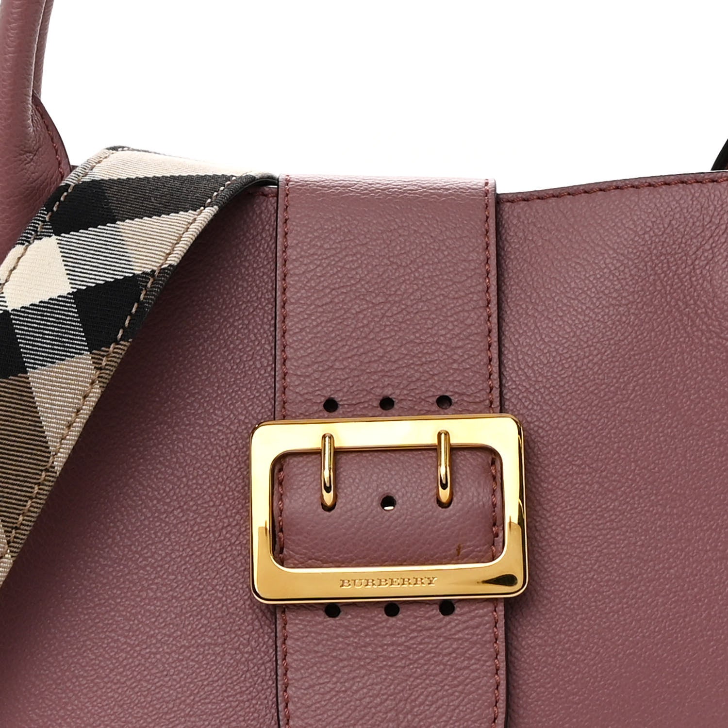 Burberry Soft Grain Calfskin Medium Buckle Tote  Dusty Pink 8 of 14