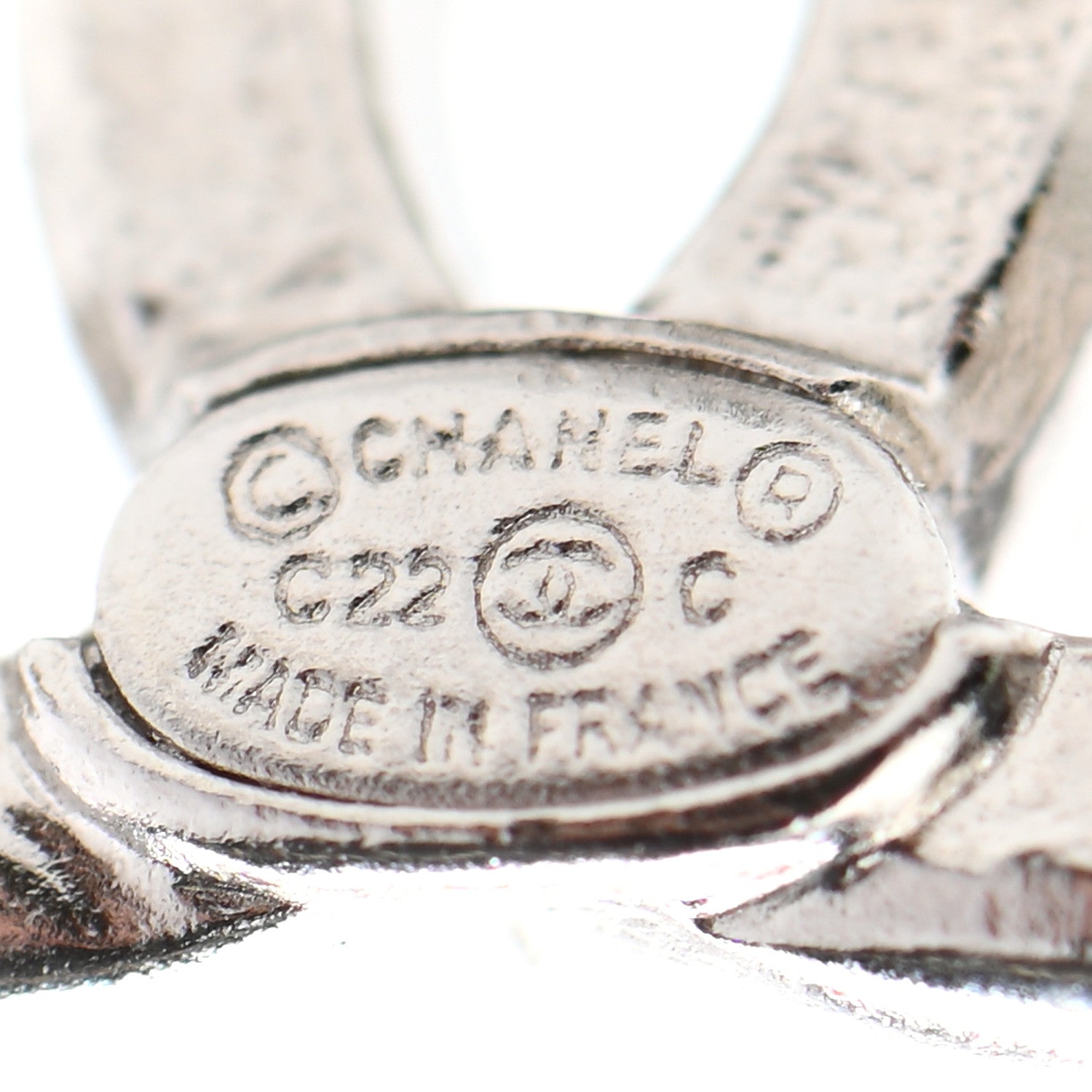 Chanel Crystal CC Earrings Silver 4 of 4