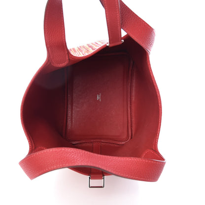 Hermes Taurillon Clemence Vibrato Picotin 18 PM Rouge Casaque 5 of 13