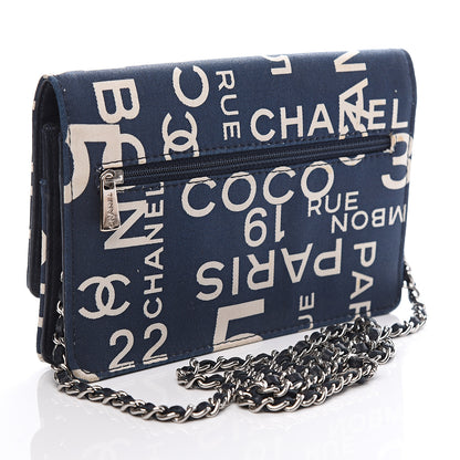 Chanel Denim Coco Wallet On Chain WOC Blue 2 of 12