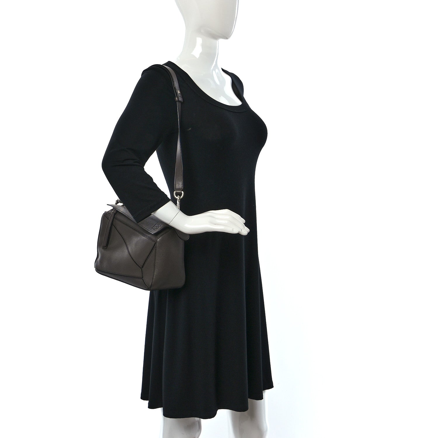Loewe Calfskin Small Puzzle Bag Dark Taupe 2 of 8