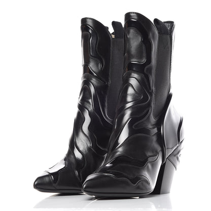 Louis Vuitton Patent Calfskin Monogram Fireball Ankle Boots 39 Black 3 of 10