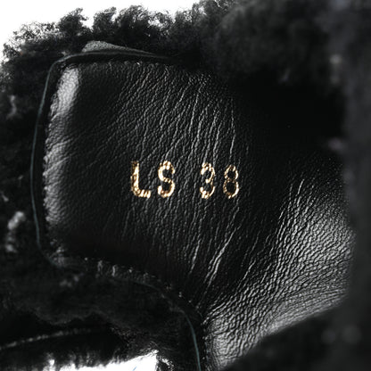 Christian Dior Shearling Dioract 10mm Sandals 38 Black 6 of 8