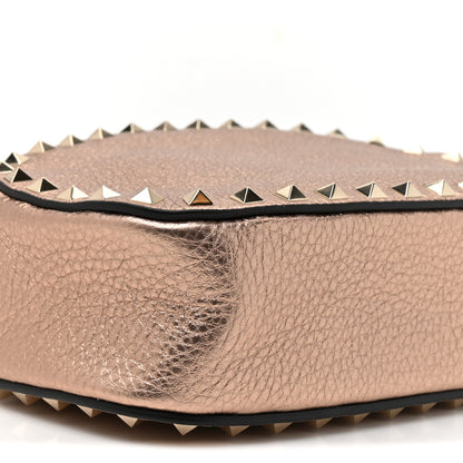 Valentino Garavani Metallic Pebbled Calfskin Rockstud Camera Crossbody Bag Rame 9 of 9