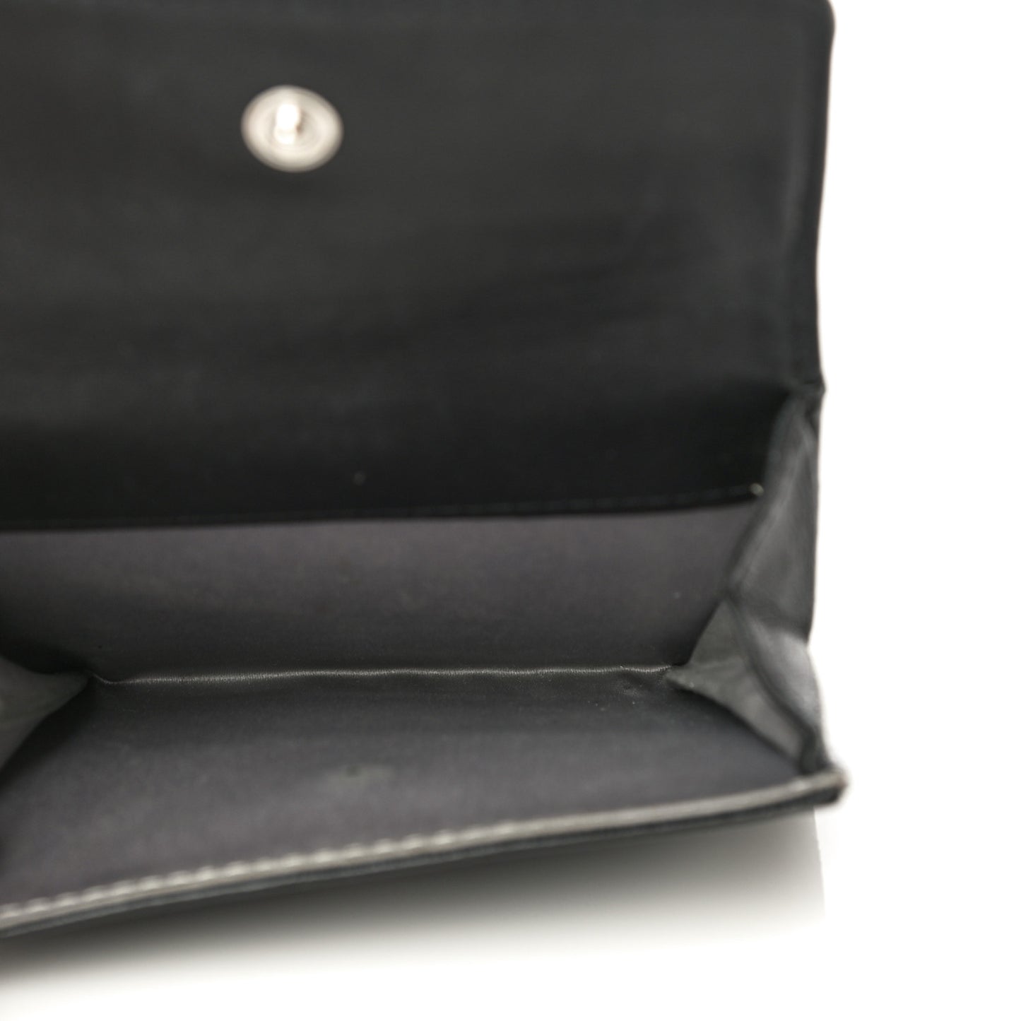 Lambskin Embossed Camellia French Wallet Black