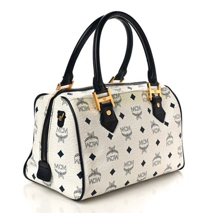 MCM Visetos Boston Satchel White 2 of 10