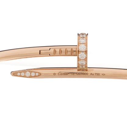 Cartier 18K Pink Gold Diamond Juste Un Clou Bracelet 16 3 of 4