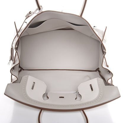 Hermes Swift Ghillies Birkin 35 White Gris Perle 5 of 34