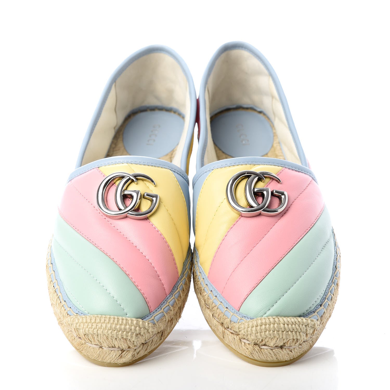Gucci Nappa Matelasse Diagonal GG Marmont Espadrilles 39 Multicolor Pastel 5 of 10