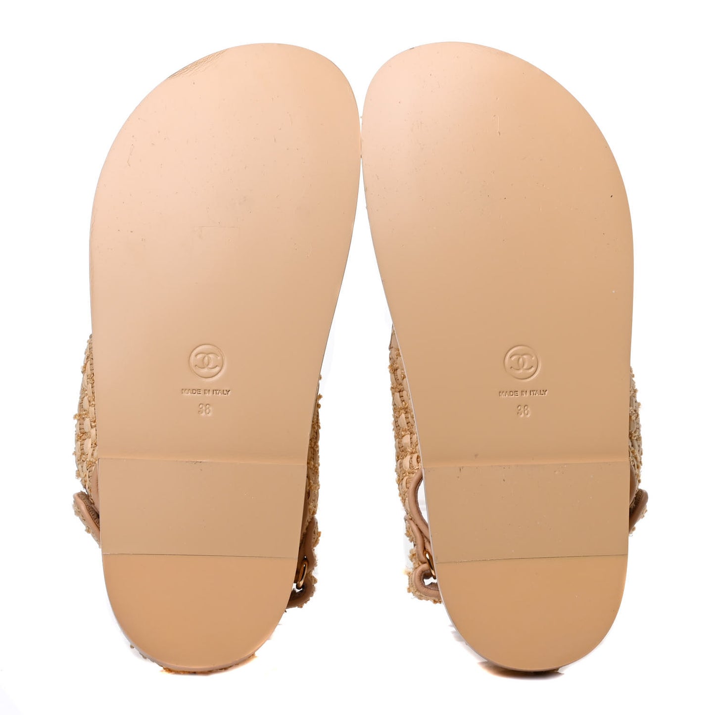 Braided Fabric Velcro Dad Sandals 38 Beige