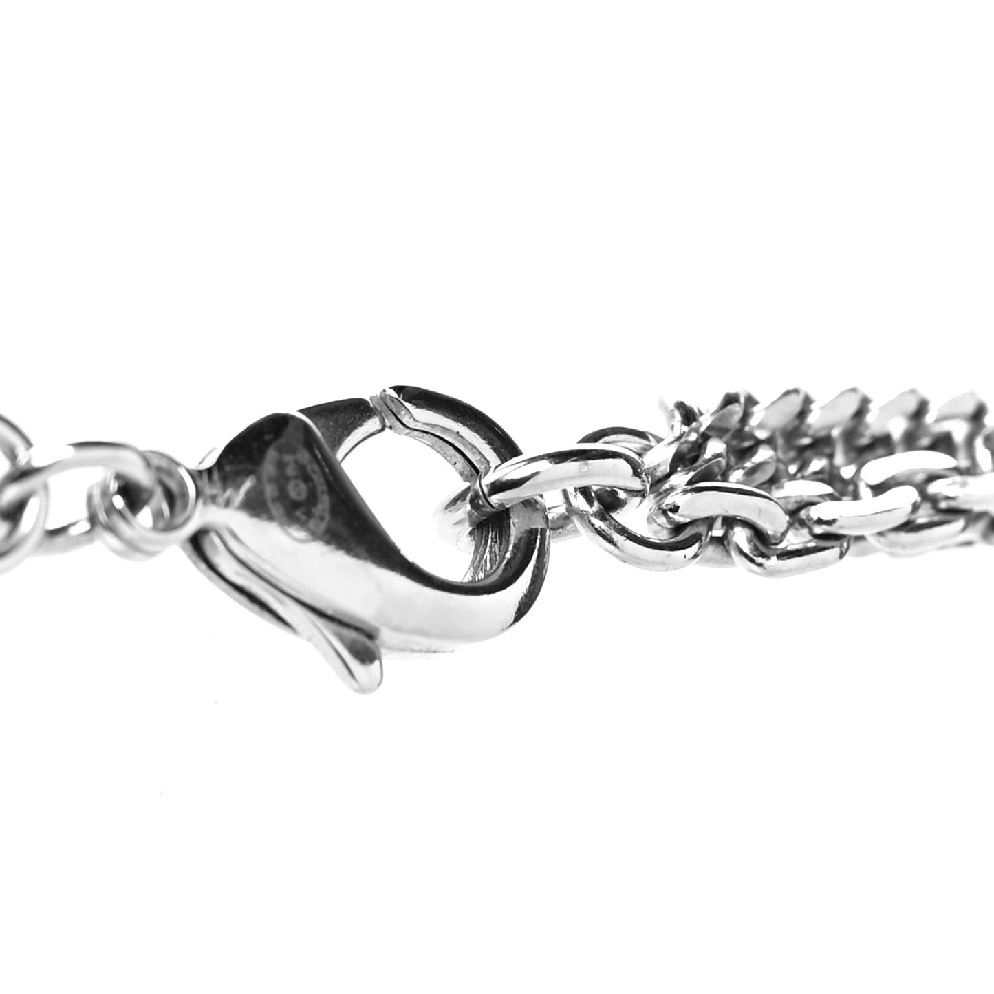 Baguette Crystal CC Shield Multi Strand Long Chain Brooch Silver