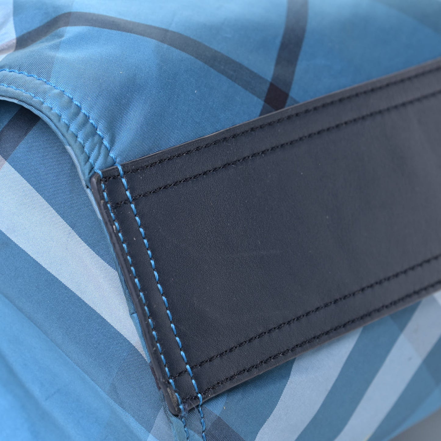 Nylon Check Buckleigh Packable Tote Blue