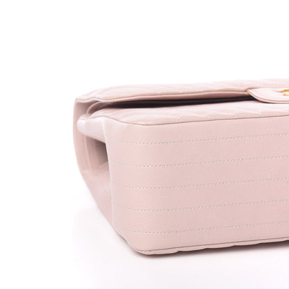 Chanel Calfskin Chevron Quilted Jumbo Double Flap Light Pink 7 of 10