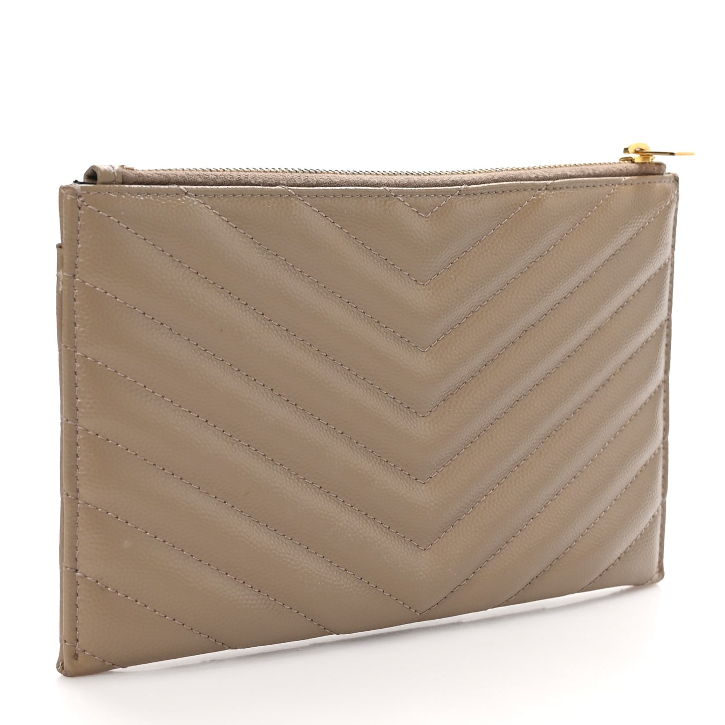 Grain De Poudre Chevron Monogram Bill Pouch Dusty Grey