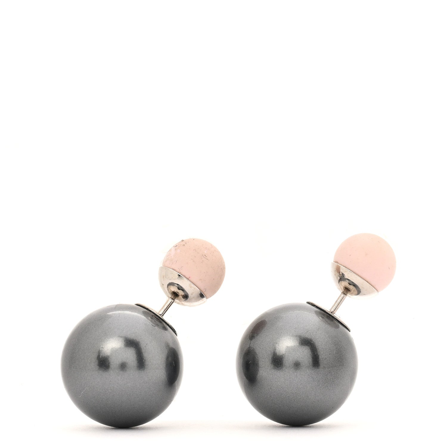 Christian Dior Pearl Mise En Dior Tribal Earrings Pink Grey 1 of 5