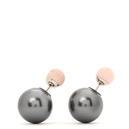 Christian Dior Pearl Mise En Dior Tribal Earrings Pink Grey 1 of 5