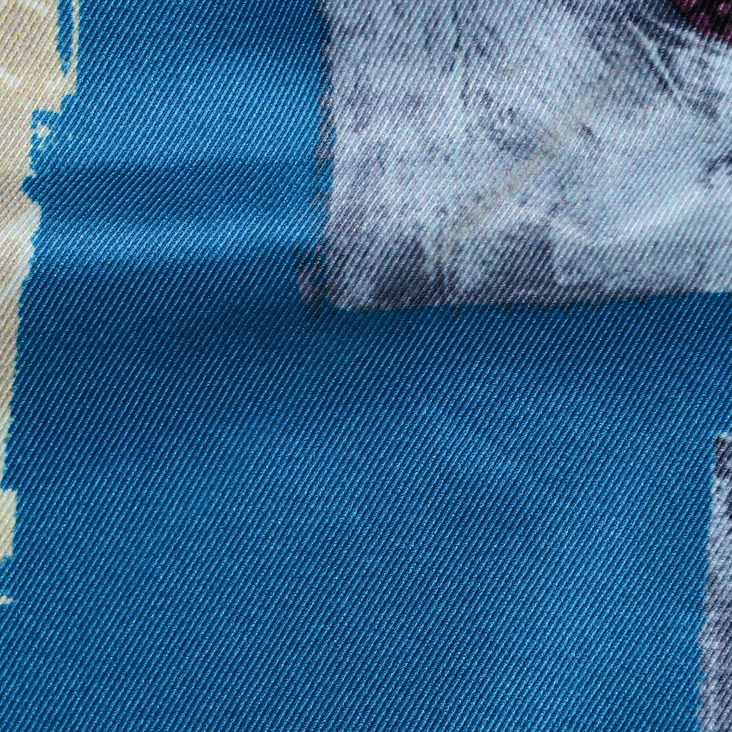 Silk J'Aime Mon Carre Scarf 70 Cobalt Rose Blue Jean