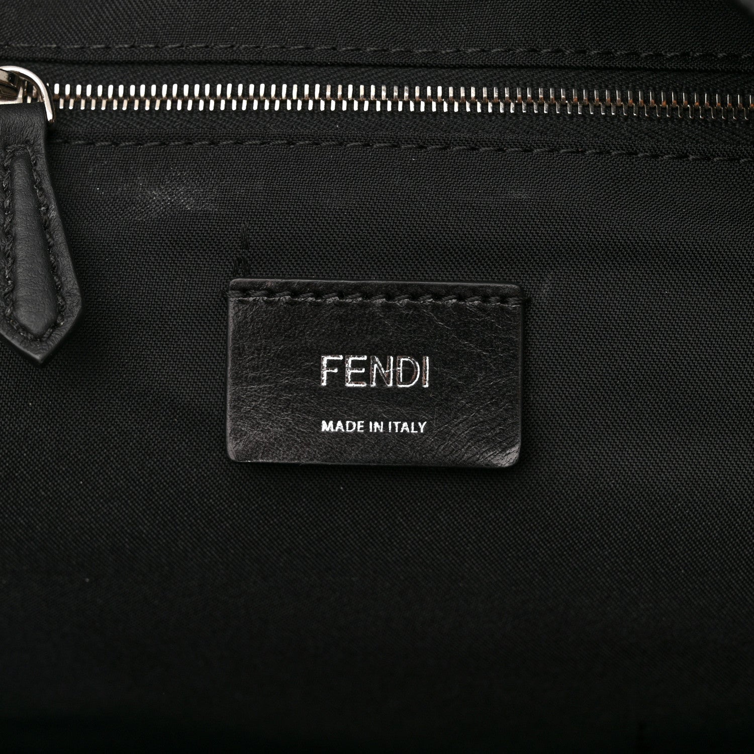 Fendi Nylon Vitello Liberty Vitello Dolce Monster Eyes Rounded Backpack Black Sunflower 6 of 13