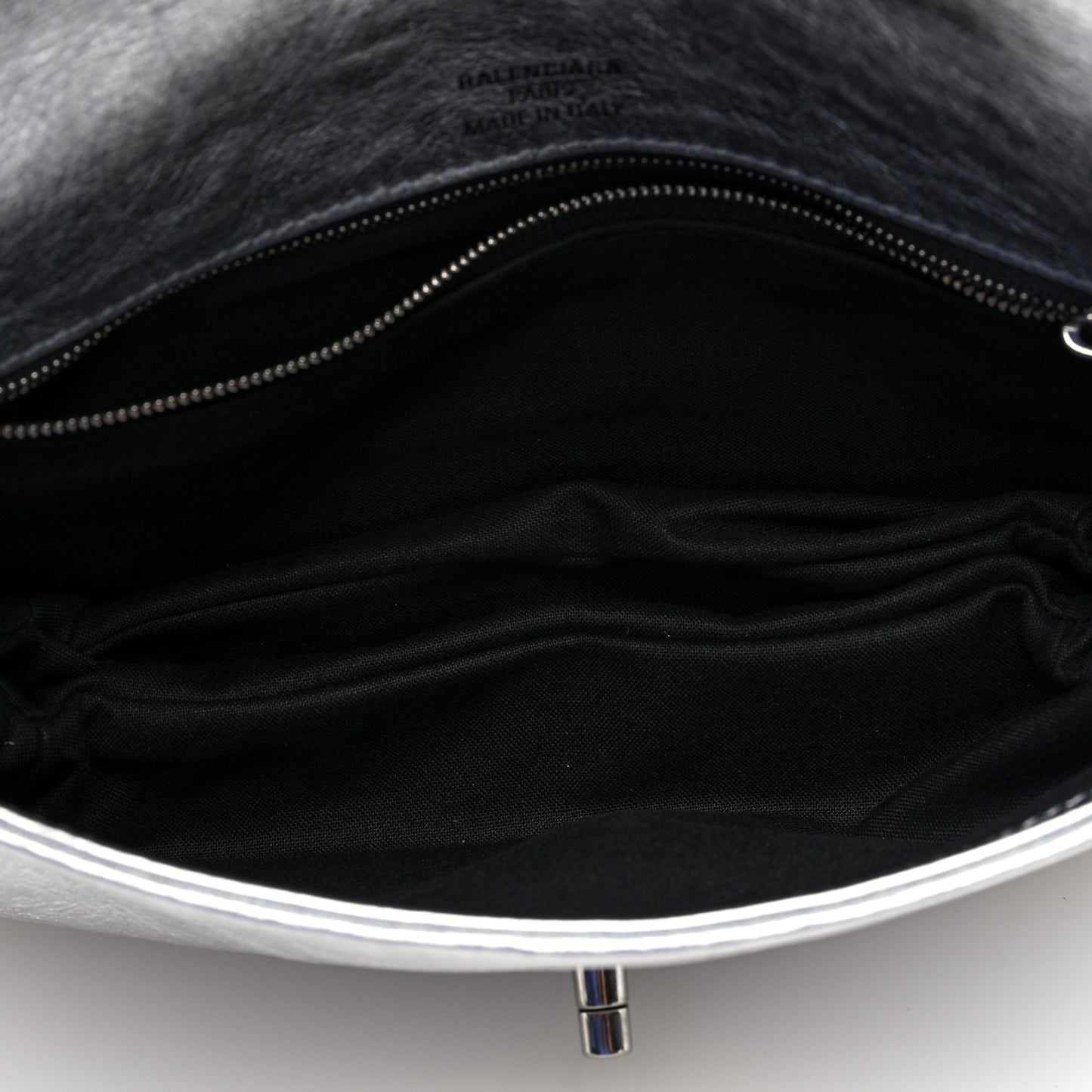 Metallic Peach Calfskin Small BB Soft Flap Bag Silver