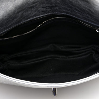 Balenciaga Metallic Peach Calfskin Small BB Soft Flap Bag Silver 5 of 8