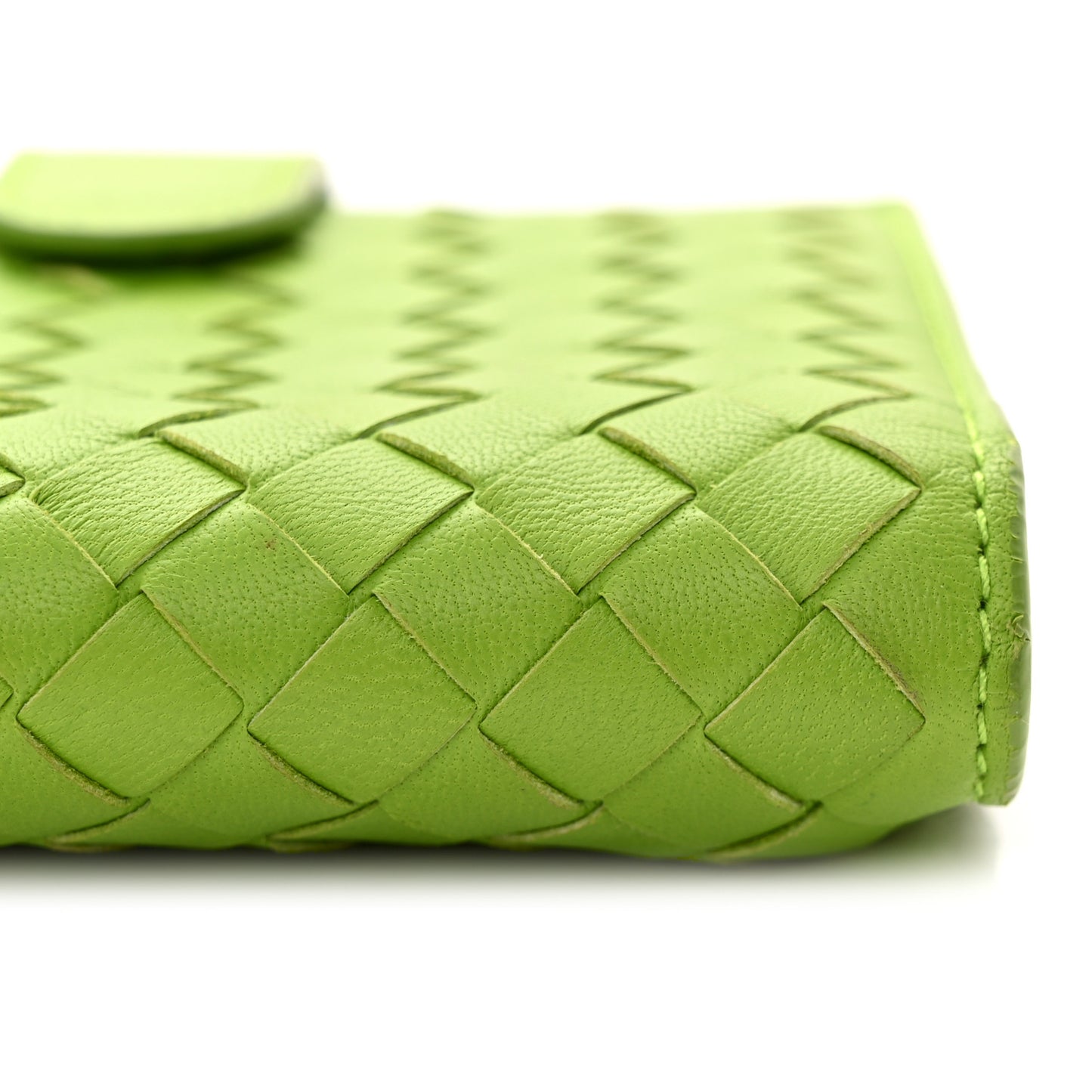 Nappa Intrecciato Bifold Zip Wallet Mela