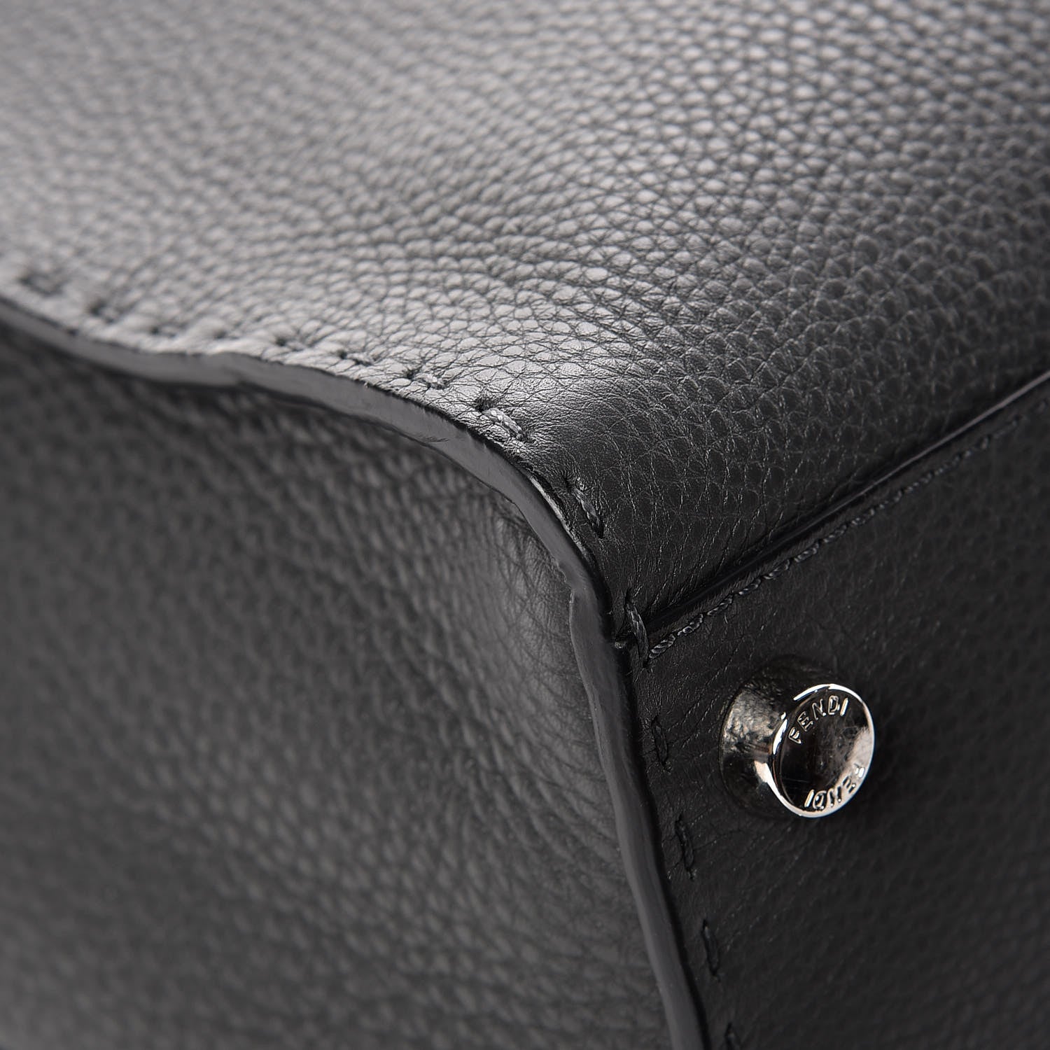 Fendi Cuoio Romano Selleria Monster Eyes Large Peekaboo Iconic Fit Satchel Asfalto 16 of 16