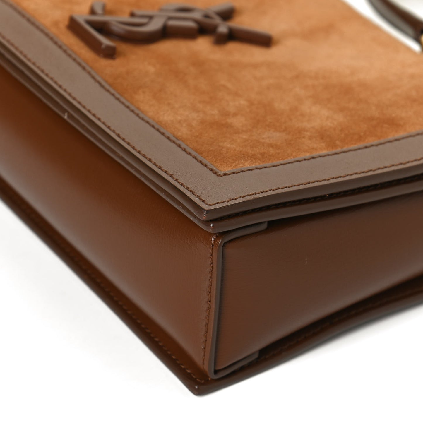 Suede Monogram Book Bag Brown