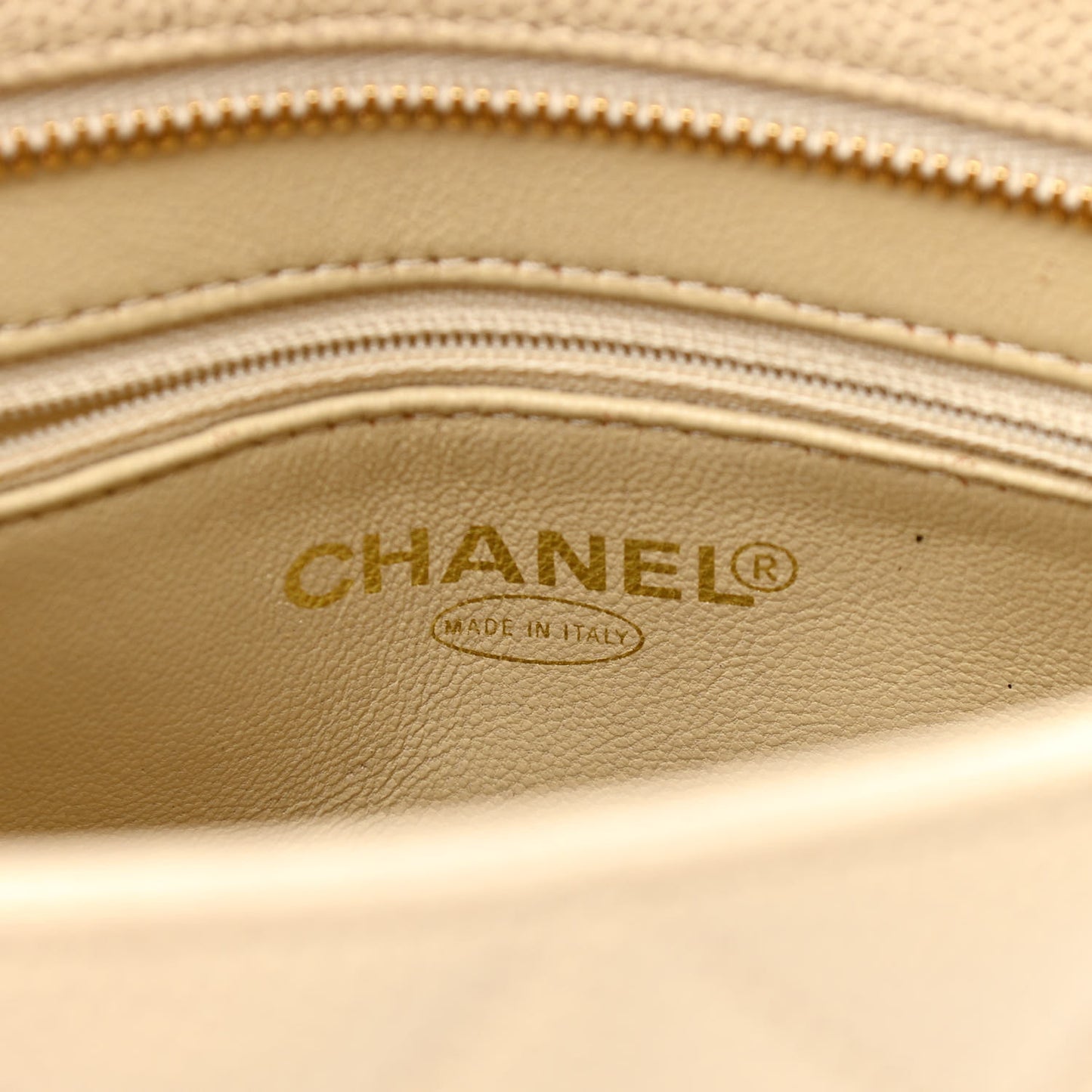 Caviar Quilted Medallion Tote Beige