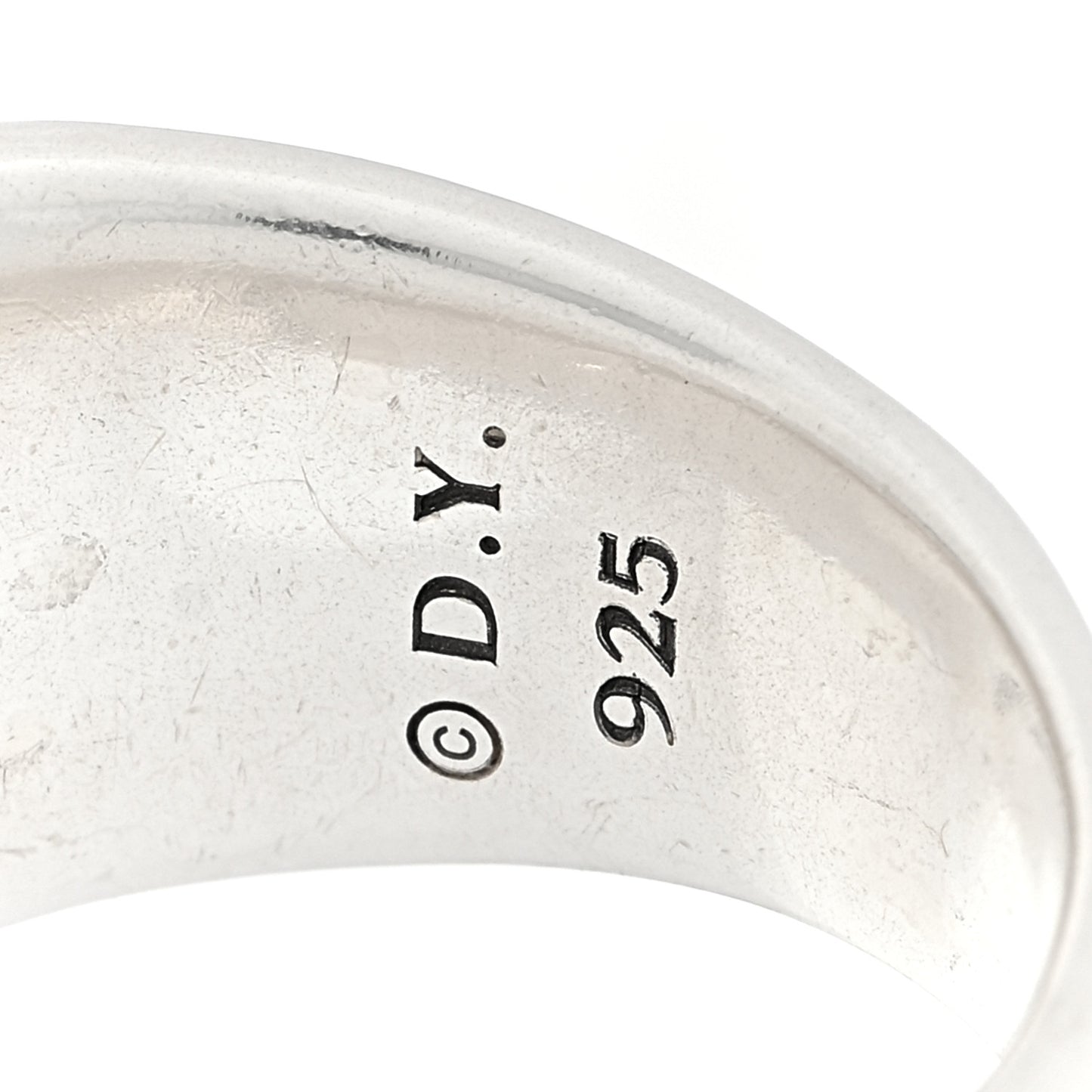 Sterling Silver Diamond Cable Cigar Band Ring 54 7