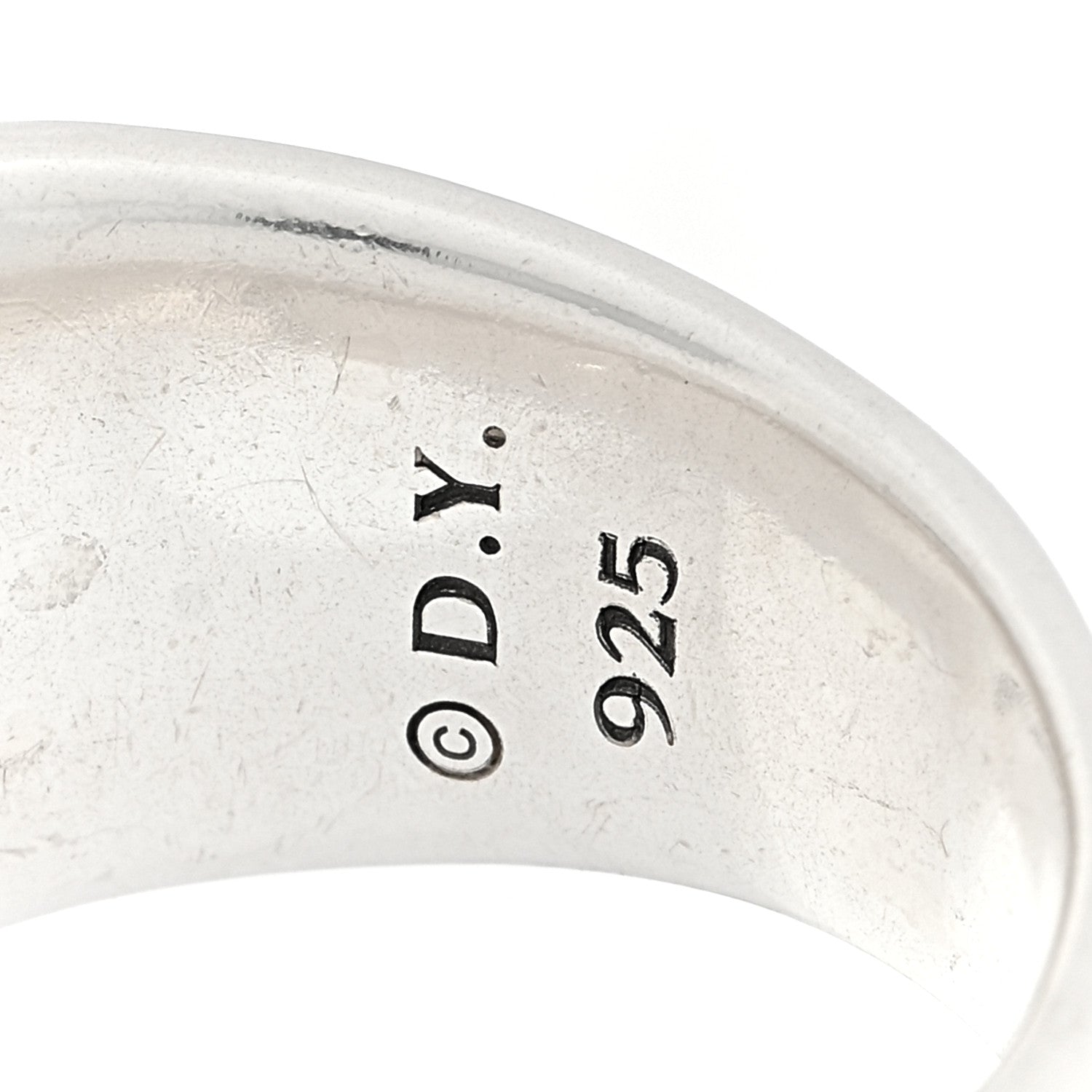 David Yurman Sterling Silver Diamond Cable Cigar Band Ring 54 7 4 of 4