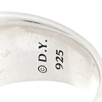 David Yurman Sterling Silver Diamond Cable Cigar Band Ring 54 7 4 of 4