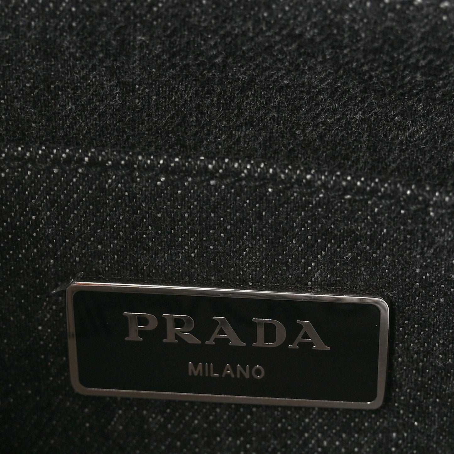 Denim Crystal Studded Small Canapa Tote Black