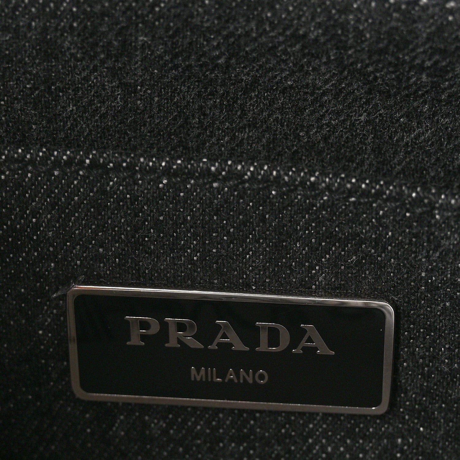 Prada Denim Crystal Studded Small Canapa Tote Black 6 of 9