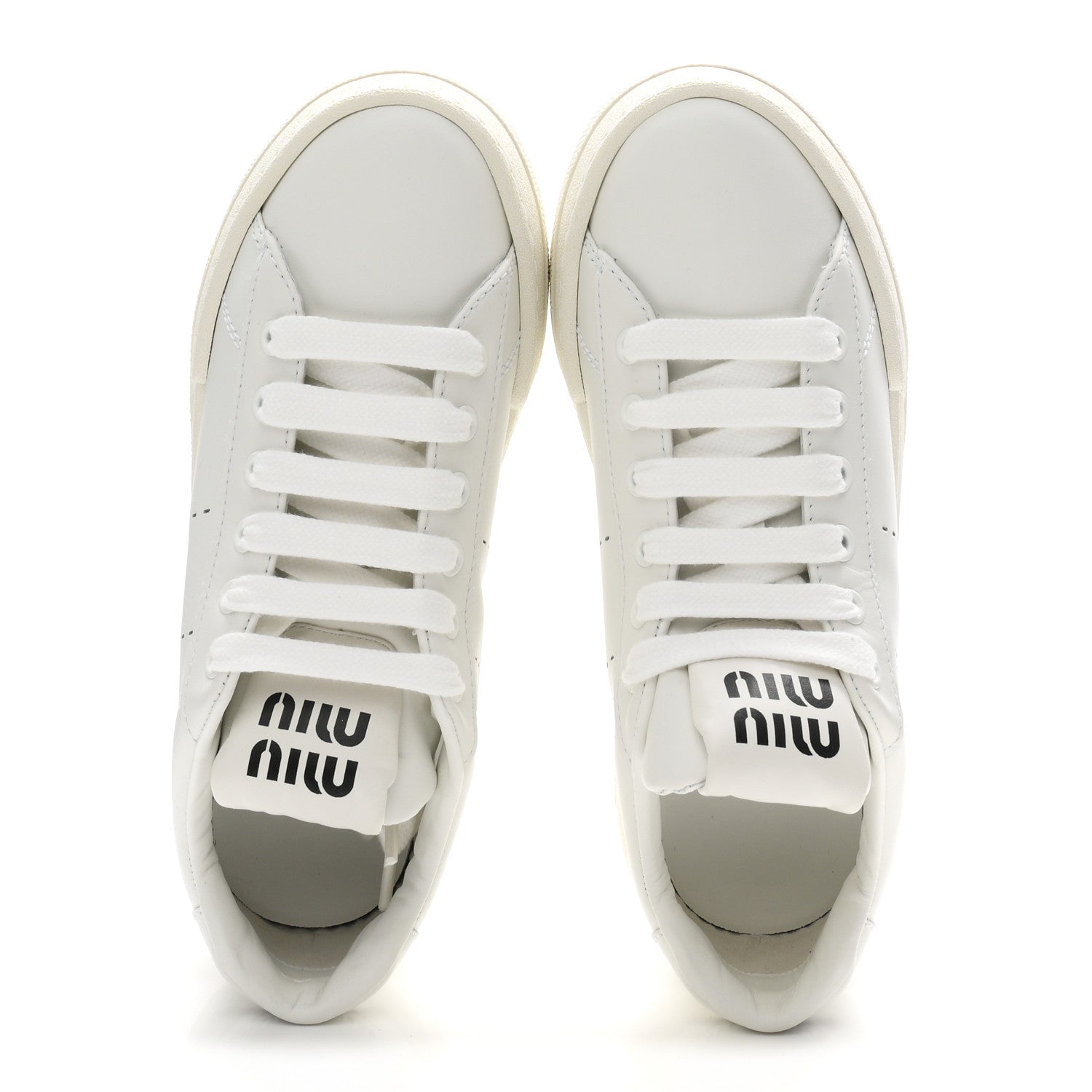 Miu Miu Calfskin Womens Low Top Sneakers 6.5 White 2 of 9
