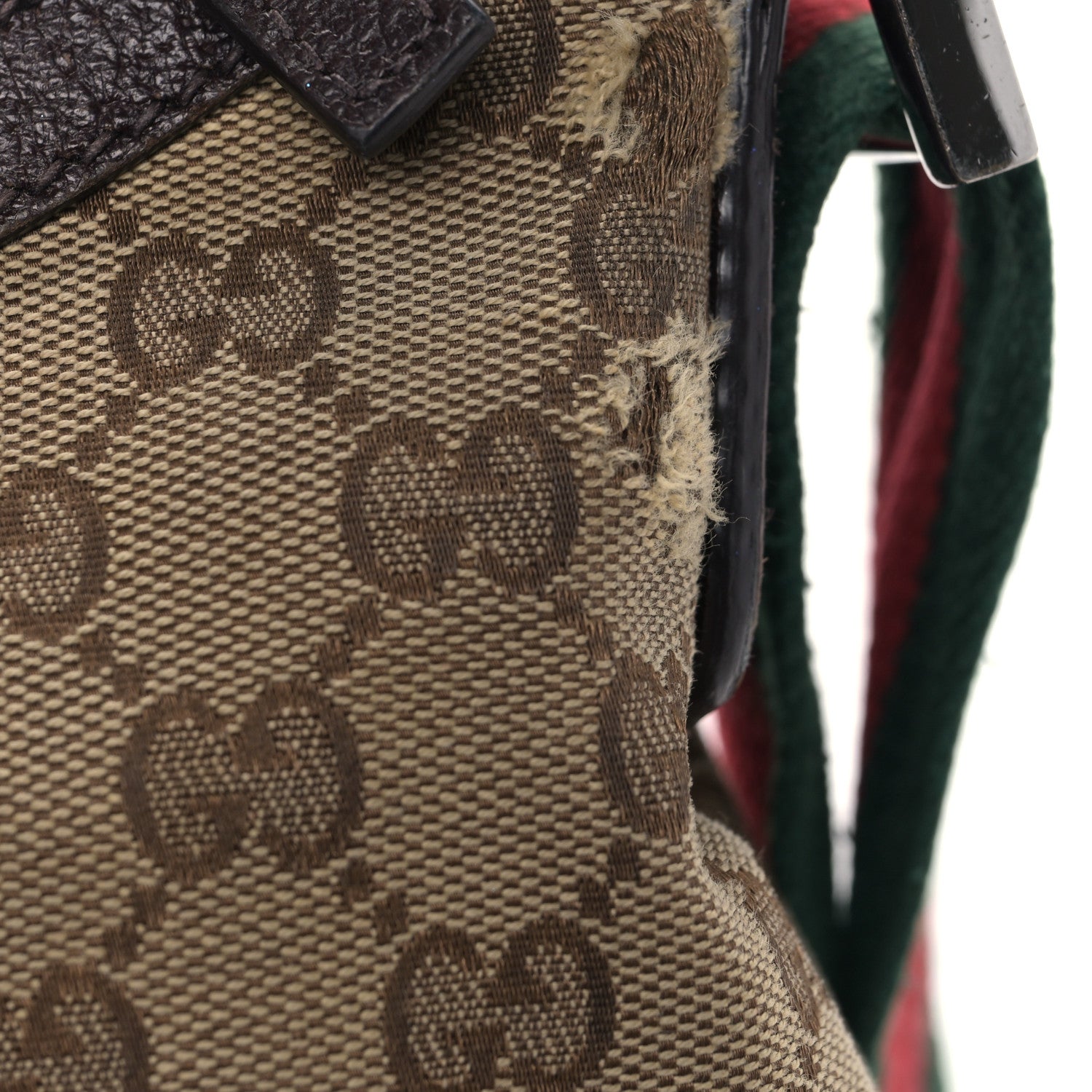 Gucci Monogram Web Medium Half Moon Hobo Dark Brown 15 of 16